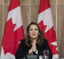 Minister of Finance Chrystia Freeland speaks at a news conference in Ottawa. Adrian Wyld/The Canadian Press