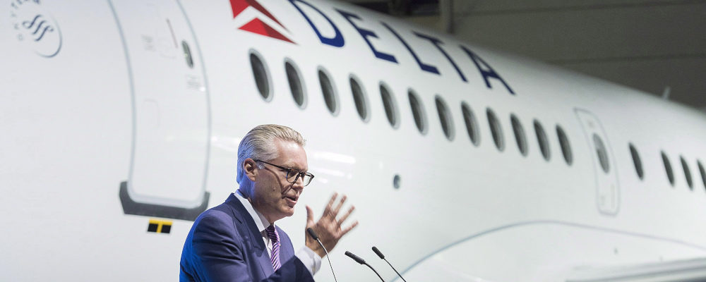 Delta Air Lines CEO Ed Bastian is locked in a heated battle with the governor of Georgia over a voting rights bill. A full 65 percent of people agreed that CEOs “should step in when government does not fix societal problems.” Graham Hughes/The Canadian Press