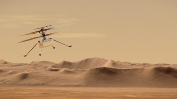 On the same day Finance Minister Chrystia Freeland tabled the budget, NASA flew a helicopter on Mars. Credit: NASA.
