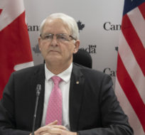 Foreign Affairs Minister Marc Garneau waits for a virtual meeting to begin on Feb. 26, 2021. Adrian Wyld/The Canadian Press