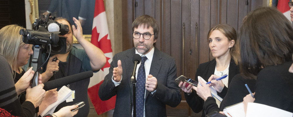 Minister of Canadian Heritage Steven Guilbeault speaks with the media in Ottawa on Feb. 3, 2020. Adrian Wyld/The Canadian Press