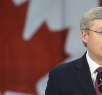 Prime Minister Stephen Harper comments on the death of Osama bin Laden in Abbotsford, B.C. on May 1, 2011. Adrian Wyld/The Canadian Press