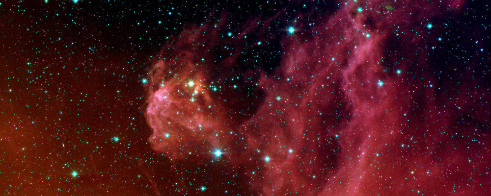 This image from NASA's Spitzer Space Telescope shows infant stars hatching in the head of the hunter constellation, Orion.