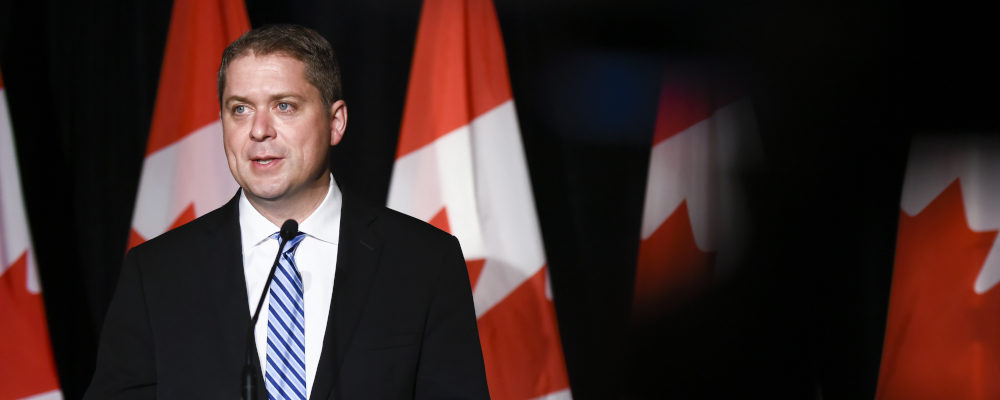 Andrew Scheer speaks during a press conference in Regina on Thursday July 30, 2020. Michael Bell/The Canadian Press.