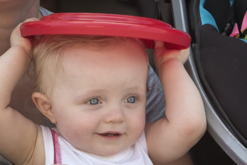 A baby takes in Canada Day celebrations in Bobcaygeon Ont. on Monday, July 1, 2019. Fred Thornhill/The Canadian Press