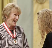 Governor General Julie Payette promotes Margaret MacMillan as a Companion of the Order of the Order of Canada during a ceremony at Rideau Hall on May 10, 2018 in Ottawa. David Kawai/The Canadian Press.