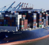 In this June 30, 2021 file photo a container ship leaves the Port of New York and New Jersey in Elizabeth, N.J. Seth Wenig/AP Photo.