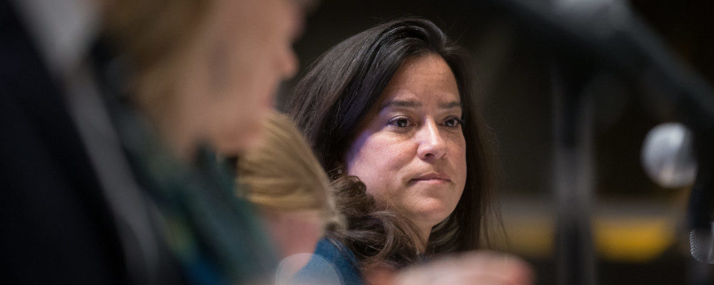 Independent candidate for Vancouver-Granville, Jody Wilson-Raybould, listens during an all candidates town hall meeting in Vancouver, on Thursday October 10, 2019. Darryl Dyck/The Canadian Press.