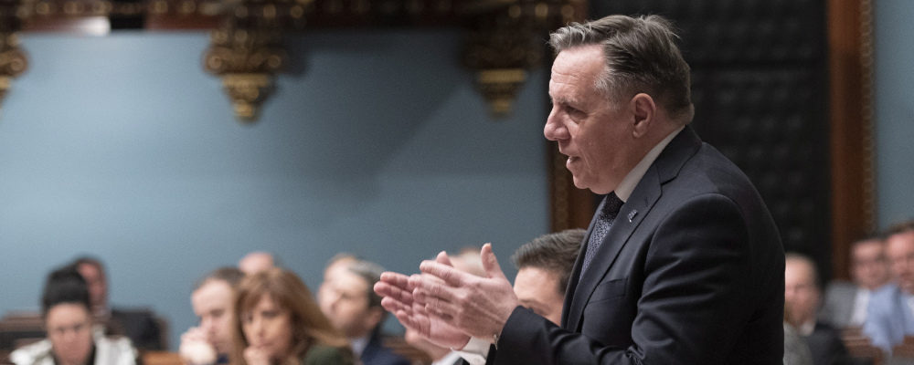 Quebec Premier Francois Legault responds to the Opposition during question period Tuesday, February 5, 2019 at the legislature in Quebec City. Jacques Boissinot/The Canadian Press.