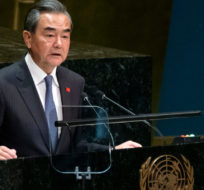 Chinese Foreign Minister Wang Yi addresses the 74th session of the United Nations General Assembly, Friday, Sept. 27, 2019, at the United Nations headquarters. Craig Ruttle/AP Photo.