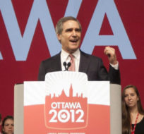 Former Liberal leader Michael Ignatieff speaks during the Welcome ceremony at the party's biennial convention in Ottawa Friday January 13, 2012. Adrian Wyld/The Canadian Press.