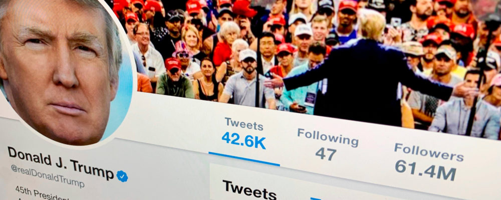 FILE - In this June 27, 2019, file photo, The U.S. President Donald Trump's Twitter feed is shown on a computer, in New York. Jenny Kane/AP Photo.
