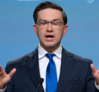 Conservative leadership candidate Pierre Poilievre delivers remarks during a debate at the Canada Strong and Free Network conference, in Ottawa, Thursday, May 5, 2022. Adrian Wyld/The Canadian Press.