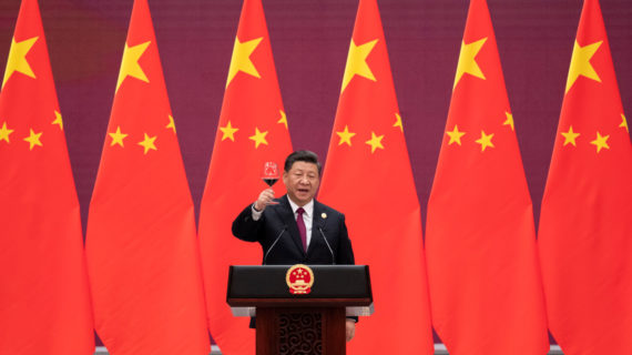 In this April 26, 2019, file photo, Chinese President Xi Jinping raises his glass and proposes a toast during the welcome banquet for visiting leaders attending the Belt and Road Forum at the Great Hall of the People in Beijing. Since seizing power amid civil war in 1949, the party has undergone a tumultuous history, but president and party leader Xi Jinping is emphasizing the country’s rise to economic, military and diplomatic over the past four decades since reforms were enacted. Nicolas Asfouri/AP Photo.