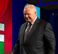 Ontario Premier Doug Ford leaves the stage following a news conference in Toronto, on Friday, June 3, 2022, after winning the provincial election. Chris Young/The Canadian Press.