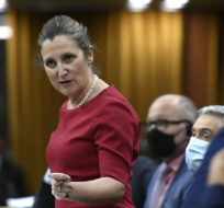 Minister of Finance Chrystia Freeland rises during question period in the House of Commons on Parliament Hill in Ottawa on Wednesday, June 8, 2022. Justin Tang/The Canadian Press.