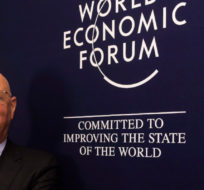 Klaus Schwab, founder and Executive Chairman of the World Economic Forum, poses for a photo during an interview by the Associated Press on the eve of the World Economic Forum, WEF, in Davos, Switzerland, Monday, Jan. 22, 2018. Markus Schreiber/AP Photo.