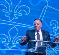 Coalition Avenir Quebec Leader Francois Legault addresses a luncheon at the Quebec Union of Municipalities convention in Montreal, Friday, Sept. 16, 2022. Paul Chiasson/The Canadian Press. 