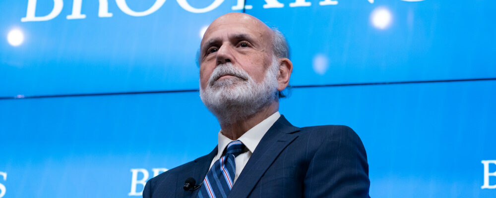 Former U.S. Federal Reserve Chair Ben Bernanke listens to a question at the Brookings Institution, Monday, Oct. 10, 2022, in Washington. Bernanke has been awarded the Nobel Prize in economic sciences along with two others. Alex Brandon/AP Photo.