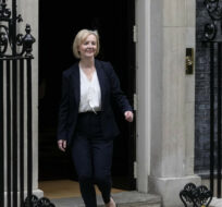 Britain's Prime Minister Liz Truss leaves 10 Downing Street on Oct. 19, 2022. Kin Cheung/AP Photo.