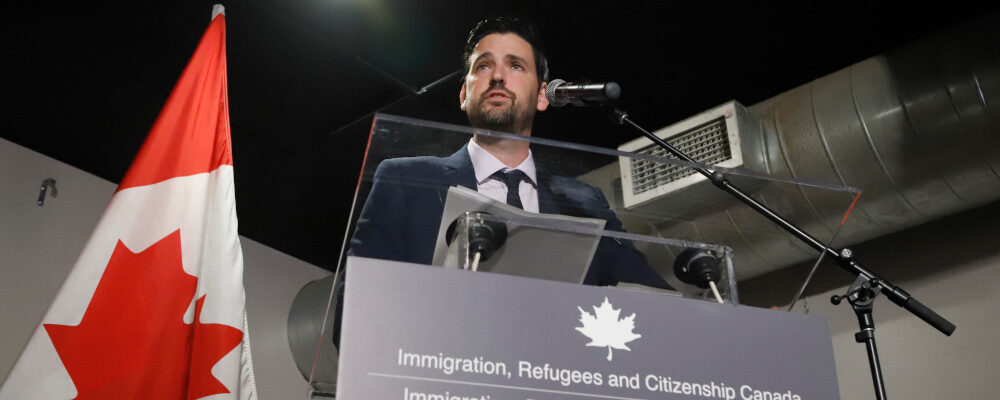 Minister of Immigration, Refugees and Citizenship Sean Fraser makes an announcement in Ottawa on Friday, October 7, 2022. Patrick Doyle/The Canadian Press.