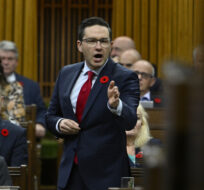 Conservative Leader Pierre Poilievre rises during Question Period in the House of Commons on Parliament Hill in Ottawa on Nov. 1, 2022. Justin Tang/The Canadian Press.