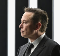 Elon Musk, Tesla CEO, attends the opening of the Tesla factory Berlin Brandenburg in Gruenheide, Germany, March 22, 2022. Patrick Pleul/Pool via AP.