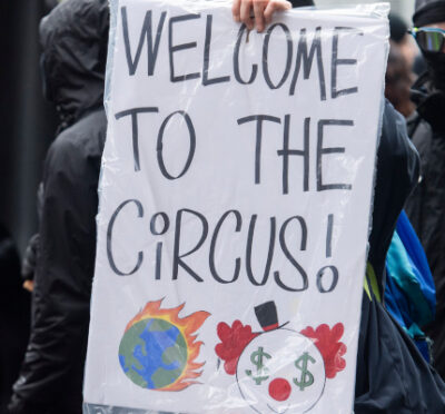Protesters opposing COP15, the UN Biodiversity Conference, demonstrate outside the venue in Montreal on Wednesday, December 7, 2022. Graham Hughes/The Canadian Press.