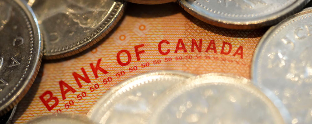 The Bank of Canada wording on a Canadian 50 dollar bill is pictured in Ottawa on Wednesday, Jan. 11, 2023. Sean Kilpatrick/The Canadian Press.