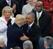 President-elect Donald Trump, left, shakes hands with President Barack Obama before the 58th Presidential Inauguration at the U.S. Capitol in Washington, Friday, Jan. 20, 2017. Susan Walsh/AP Photo.