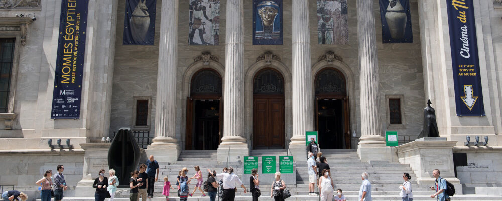 People wait to enter the Museum of Fine Arts in Montreal, Saturday, June 6, 2020. Graham Hughes/The Canadian Press. 