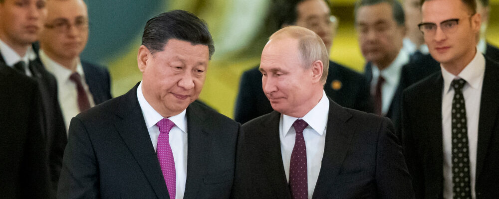 Chinese President Xi Jinping, left, and Russian President Vladimir Putin enter a hall for talks in the Kremlin in Moscow, Russia, June 5, 2019. Alexander Zemlianichenko/AP Photo. 