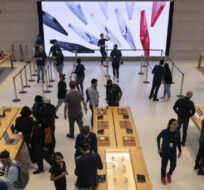 A general view shows the Apple Fifth Avenue store for the release of the iPhone 14 on Sept. 16, 2022 in New York. Yuki Iwamura/AP Photo.