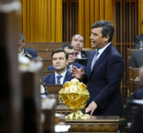 Conservative member of Parliament Michael Chong rises during question period in the House of Commons on April 26, 2022. Sean Kilpatrick/The Canadian Press.