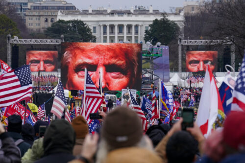 Supporters of President Donald Trump supporters attend a rally near the White House in Washington, on Jan. 6, 2021. John Minchillo/AP Photo.