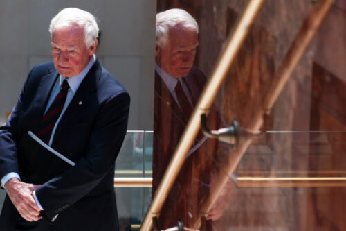 David Johnston, Independent Special Rapporteur on Foreign Interference, arrives to present his first report in Ottawa on Tuesday, May 23, 2023. Sean Kilpatrick/The Canadian Press. 