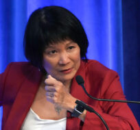 Toronto mayoral candidate Olivia Chow attends a mayoral debate on May 24, 2023. Chris Young/The Canadian Press.
