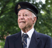 93 year old Al Stapleton, a veteran of the World War Two Allied Forces' Sicilian campaign is pictured outside his home in Toronto on Thursday July 4 , 2013. Chris Young/The Canadian Press. 