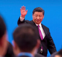 Chinese President Xi Jinping waves as he leaves after a press conference at the closing of the Belt and Road Forum at Yanqi Lake on the outskirts of Beijing, Saturday, April 27, 2019. Mark Schiefelbein/AP Photo. 