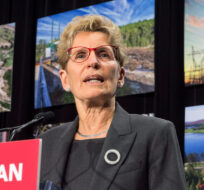 Ontario Premier Kathleen Wynne speaks during a press conference in Toronto on Thursday, March 2, 2017. Frank Gunn/The Canadian Press. 