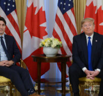 Prime Minister Justin Trudeau meets U.S. President Donald Trump at Winfield House in London on Tuesday, Dec. 3, 2019. Sean Kilpatrick/The Canadian Press.