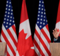 President Joe Biden listens as Canadian Prime Minister Justin Trudeau speaks during a news conference Friday, March 24, 2023, in Ottawa, Canada. Andrew Harnik/AP Photo. 