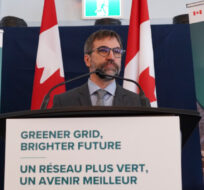 Minister of Environment and Climate Change Steven Guilbeault speaks during media availability at the Climate Positive Energy Initiative conference in Toronto, on Thursday, Aug.10, 2023. Arlyn McAdorey/The Canadian Press. 