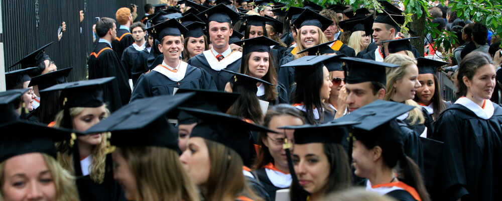 In this Tuesday, June 5, 2012 photo, friends and family greet a procession of the graduating class of 2012 at Princeton University after commencement ceremonies in Princeton, N.J. Mel Evans/AP Photo. 
