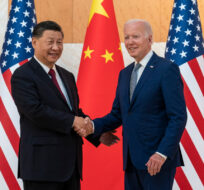 President Joe Biden, right, and Chinese President Xi Jinping shake hands before a meeting on the sidelines of the G20 summit meeting, Nov. 14, 2022, in Bali, Indonesia. Alex Brandon/AP Photo. 