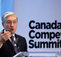 Innovation, Science and Industry Minister Francois-Philippe Champagne speaks at Canada's Competition Summit hosted by the Competition Bureau Canada in Ottawa on Thursday, Oct. 5, 2023. Sean Kilpatrick/The Canadian Press.
