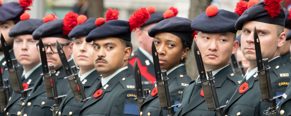 Canadian Forces personnel take part in Remembrance Day ceremonies, Friday, November 11, 2022  in Montreal. Ryan Remiorz/The Canadian Press. 