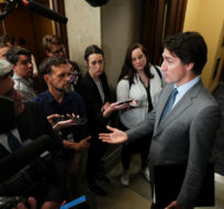 Prime Minister Justin Trudeau speaks to reporters in the foyer of the House of Commons on Parliament Hill in Ottawa on Wednesday, June 21, 2023. Sean Kilpatrick/The Canadian Press. 