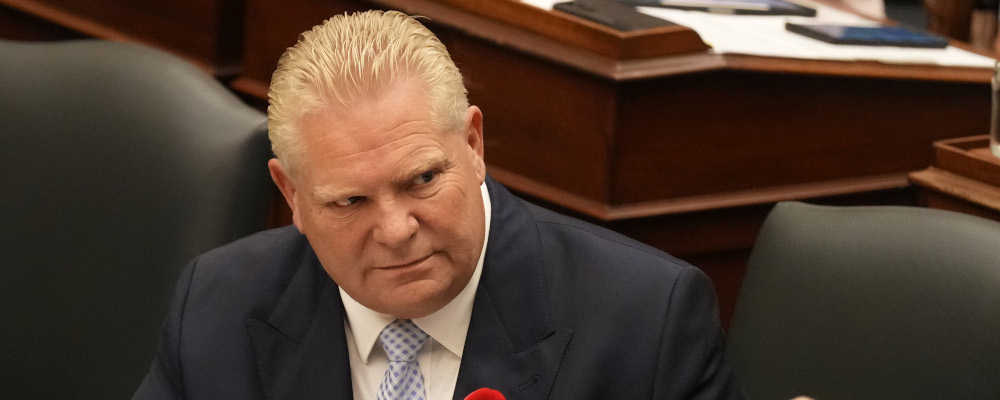 Ontario Premier Doug Ford attends question period at Queen's Park in Toronto on Thursday  November 2, 2023. Chris Young/The Canadian Press. 