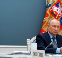 Russian President Vladimir Putin participates in an extraordinary G20 summit via videoconference in Moscow, Russia, Wednesday, Nov. 22, 2023. Mikhail Klimentyev, Sputnik, Kremlin Pool Photo via AP.
